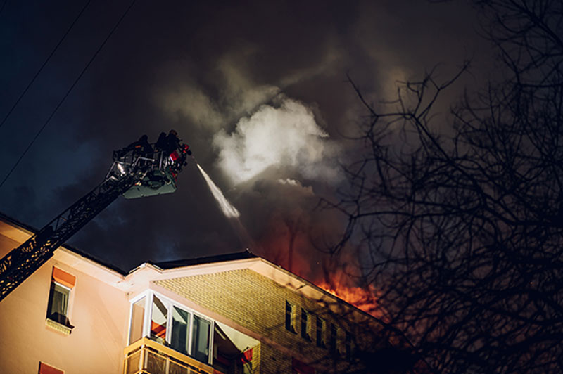 Apartment building fire